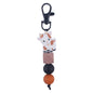 Cartoon Animal Cattle Silicone Bead Keychain with Beaded Charm 9