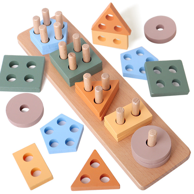 Wooden Shape Sorter Montessori Toys for Toddlers 16.6cm 4