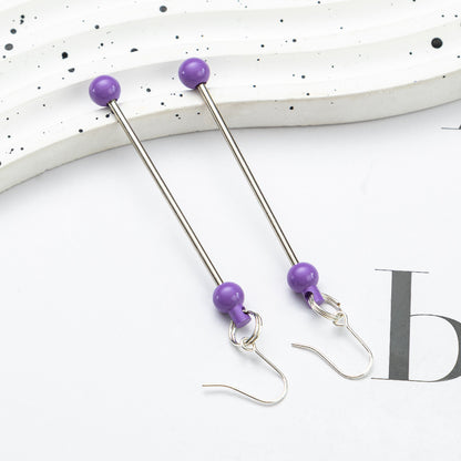 Beadable Earrings Metal DIY 7.8cm Length Craft Supplies 17