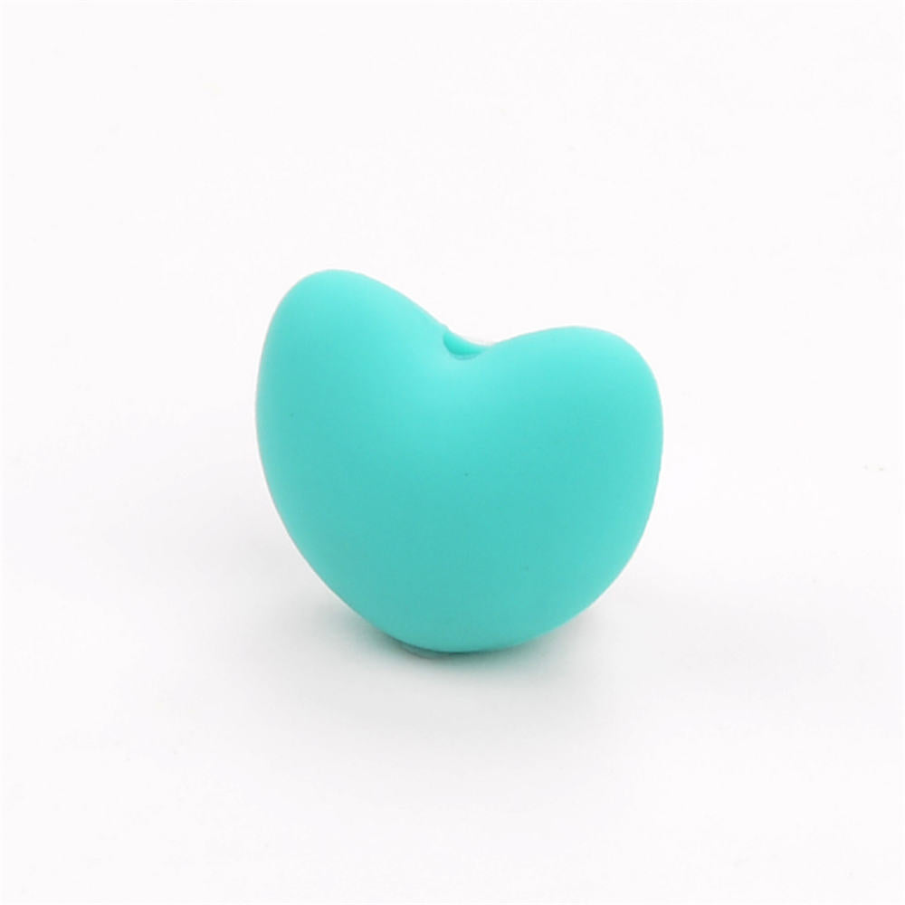 20pcs Silicone Focal Beads Heart Shaped Smooth Surface 11