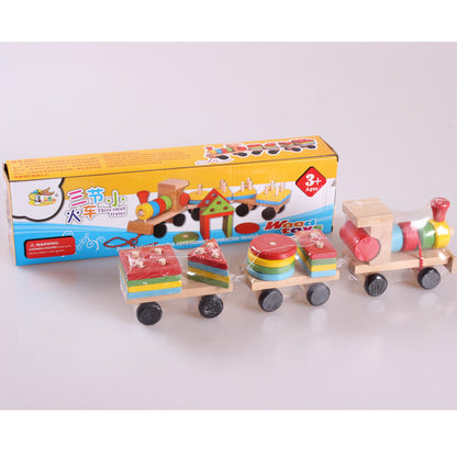 Wooden Train Building Blocks Montessori Toys Fine Motor Skills 3