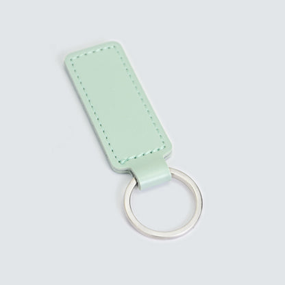 Creative PU Leather Keychain Rectangular Tag with Metal Ring 15