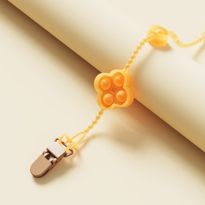 Silicone Baby Teether Anti Loss Rope with Clip 42.5cm 23