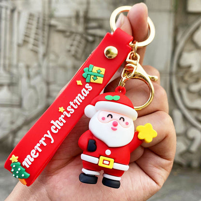 Cartoon Snowman PVC Keychain Christmas Holiday Charm 7