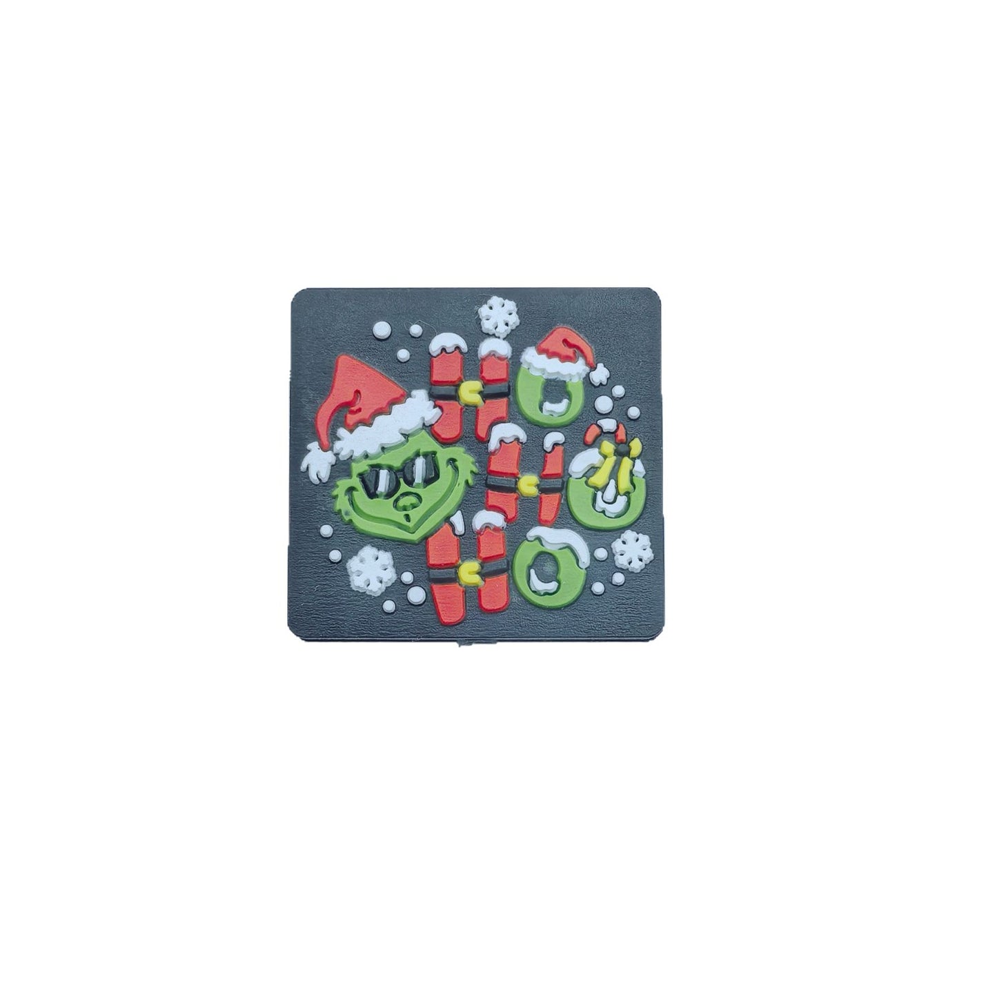 20Pcs Silicone Focal Beads Christmas Green Furry Character Scowling Face Set 5