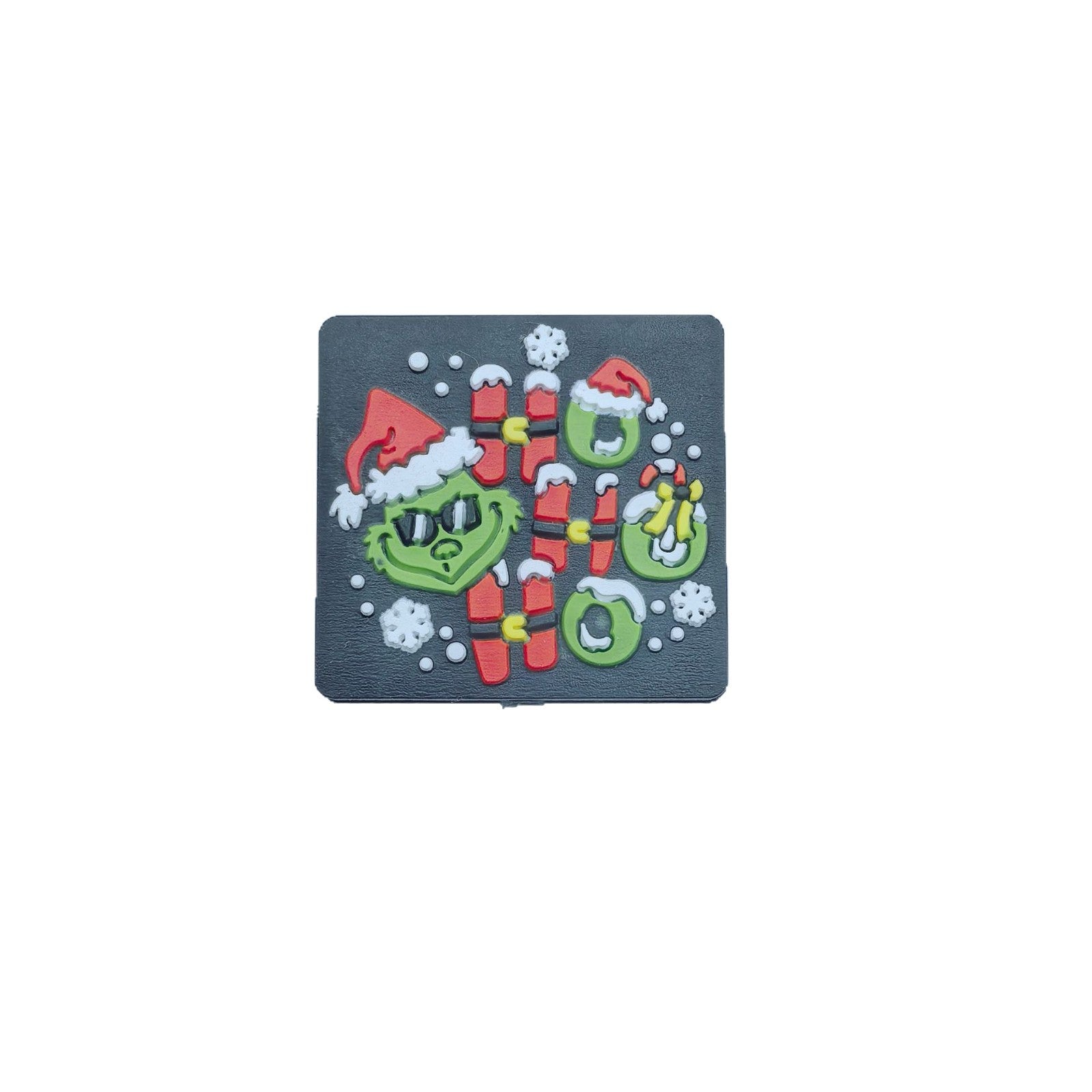 20Pcs Silicone Focal Beads Christmas Green Furry Character Scowling Face Set 5