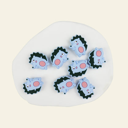 Silicone Focal Beads Cartoon Hedgehog Side Profile Design 11