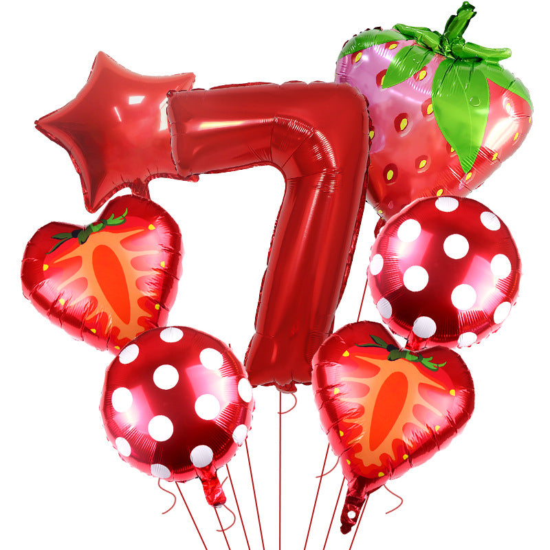 Strawberry Foil Balloon Set Party Decoration 32 Inch 11