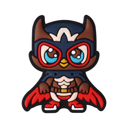 20Pcs Silicone Focal Beads Cartoon Owl Super Hero Front Facing 6