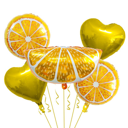Summer Fruit Foil Balloons Birthday Party Decoration Set 5pcs 8