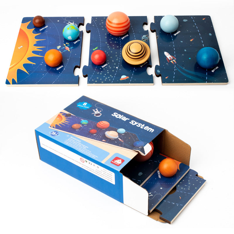 Planet Model Space Universe Wooden Puzzle Montessori Toy
