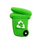 20pcs Silicone Focal Beads Garbage Bin with Lid Raised Recycling Symbol 9