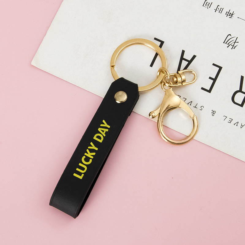 Lucky Day Soft Rubber PVC Keychain with Metal Ring and Hook 9