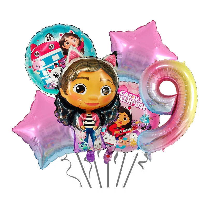 Gabby Dollhouse Foil Balloon Set Birthday Party Decoration 17