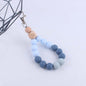 Contrast Wood Octagonal Silicone Bead Wristlet Keychain 7