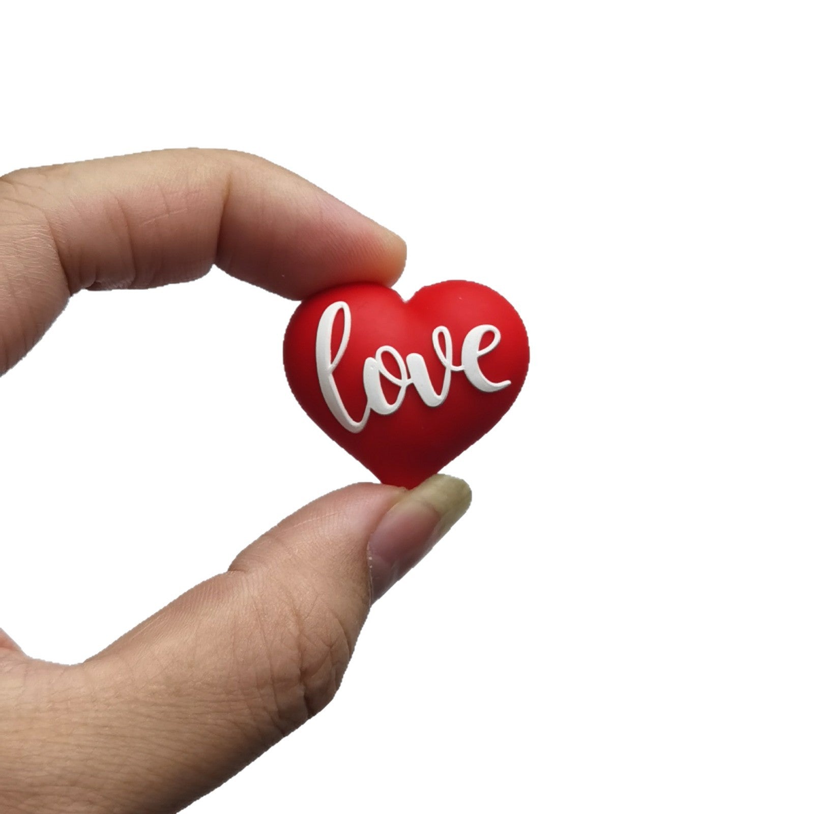 20Pcs Silicone 3D Focal Beads Valentine'S Day Red Love Front Facing 3