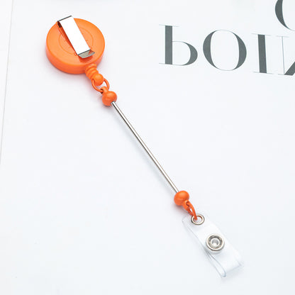 Retractable Beaded ID Keychain Plastic Retractable Badge Holder 19