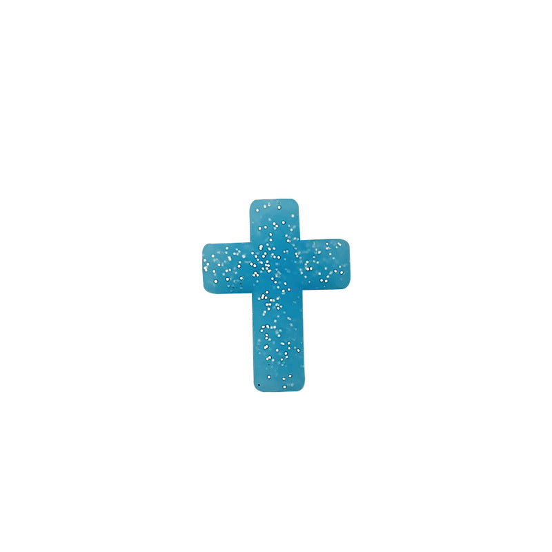 20Pcs Silicone Focal Beads Bow Cross Solid Luminous Design 24