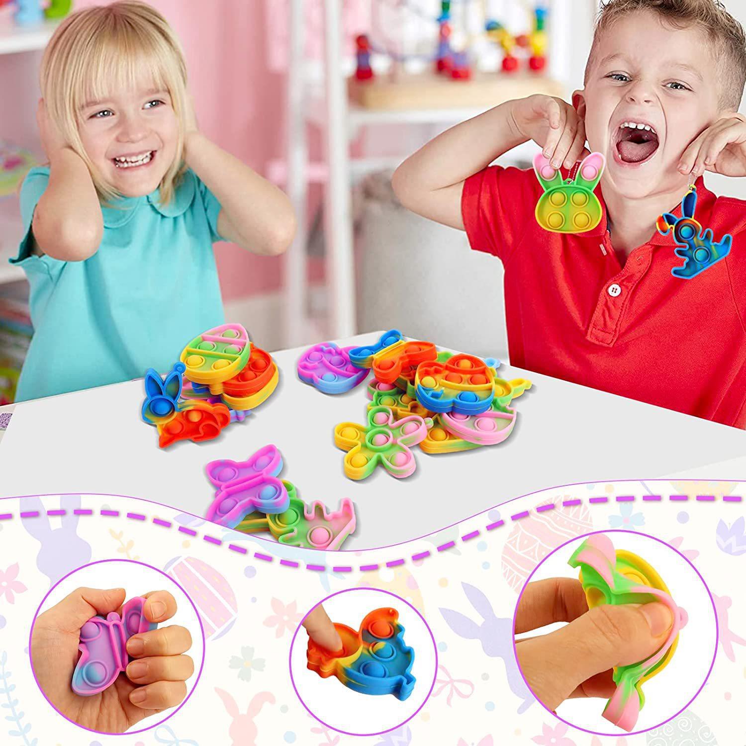 Silicone Pop It Fidget Toy Easter Theme Keychain Sensory Toy 2