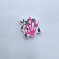 20Pcs Silicone Focal Beads Halloween Skeleton Hand Series Printed Text Design 8