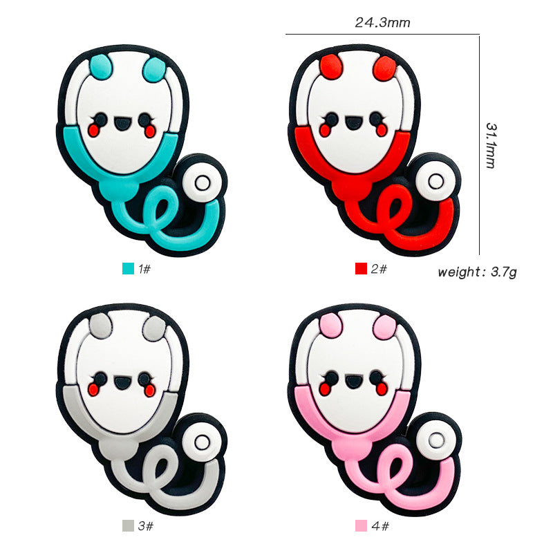 20pcs Silicone Focal Beads Nurse Stethoscope Front Facing Design