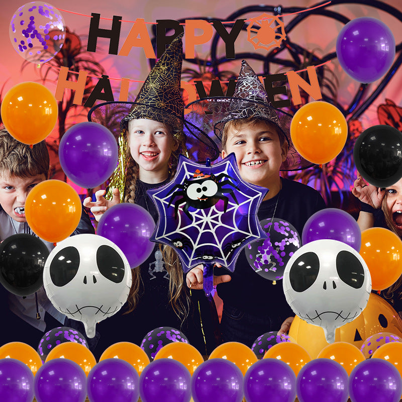 Halloween Pumpkin and Skull Foil Balloon Set Party Decoration 3
