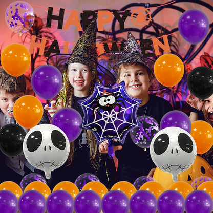 Halloween Pumpkin and Skull Foil Balloon Set Party Decoration 3