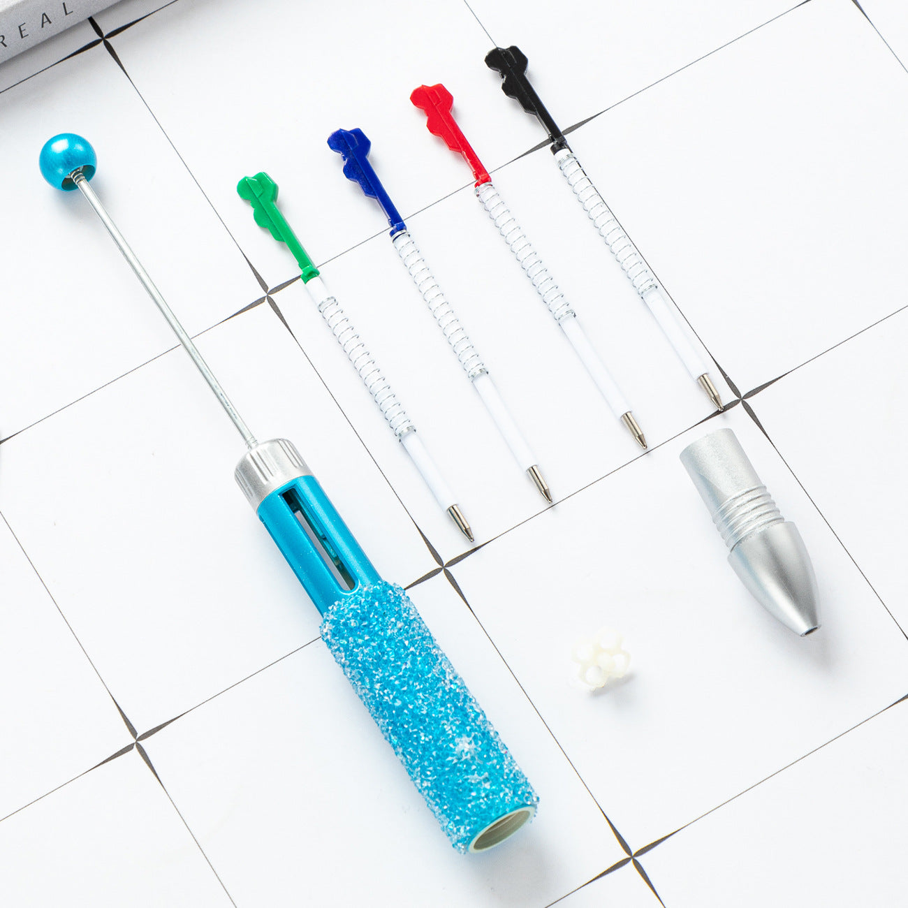 4 In 1 Beadable Ballpoint Pen Plastic DIY Four Color Sugar Craft 3