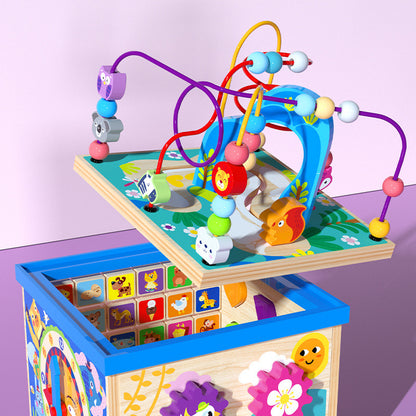 Wooden Bead Maze Treasure Chest Educational Toy for Toddlers 3