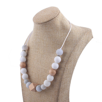 Octagon Silicone Bead Necklace Adjustable Perimeter 61-70cm 2