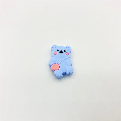 20pcs Silicone Focal Beads Backpack Bear With Heart Pouch 11