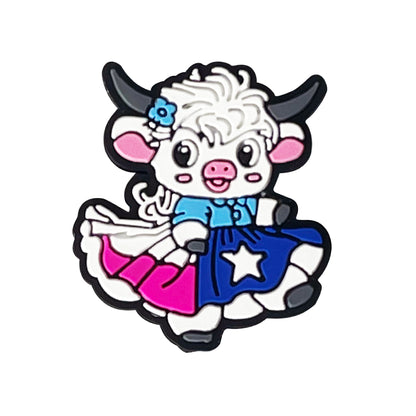 Silicone Focal Beads Cute Glasses Cow Chick Front Facing 9