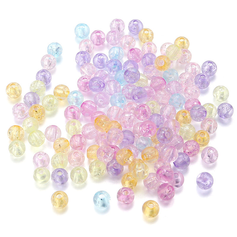 100pcs 6mm Crackle Round Acrylic Beads Color Transparent DIY Bracelet Accessories 6