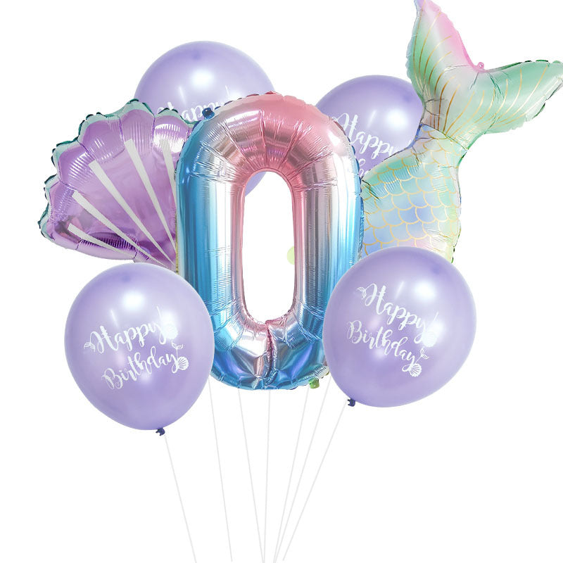 Mermaid Foil Balloon Set Birthday Party Decoration 13
