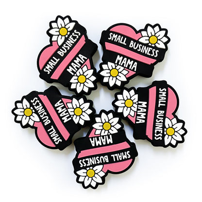20Pcs Silicone Focal Beads Love Mom White Sunflower Design 2