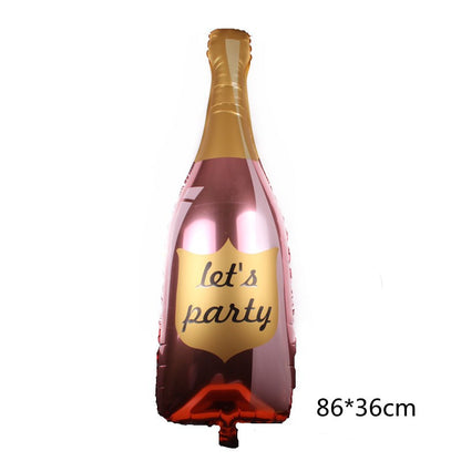 Wine Glass and Bottle Foil Balloons Party Decoration Set 5pcs 19