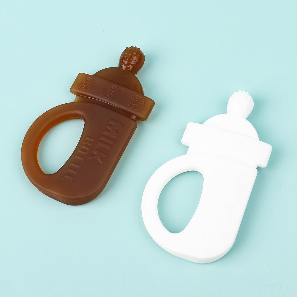 Silicone Baby Bottle Teething Toy Soft Gum Chew for Babies 2Pcs 2