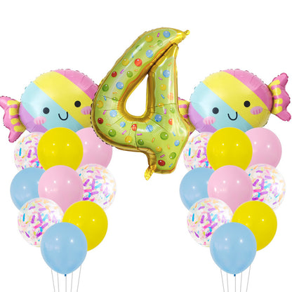 Candy Donuts Foil Balloon Set Party Decoration 1Set 7