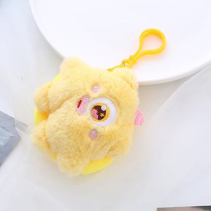 Cartoon Plush Monster Keychain Cotton Coin Purse Charm 10