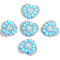 5pcs 21x25mm Chain Heart Rhinestone Beads Jewelry Making 10