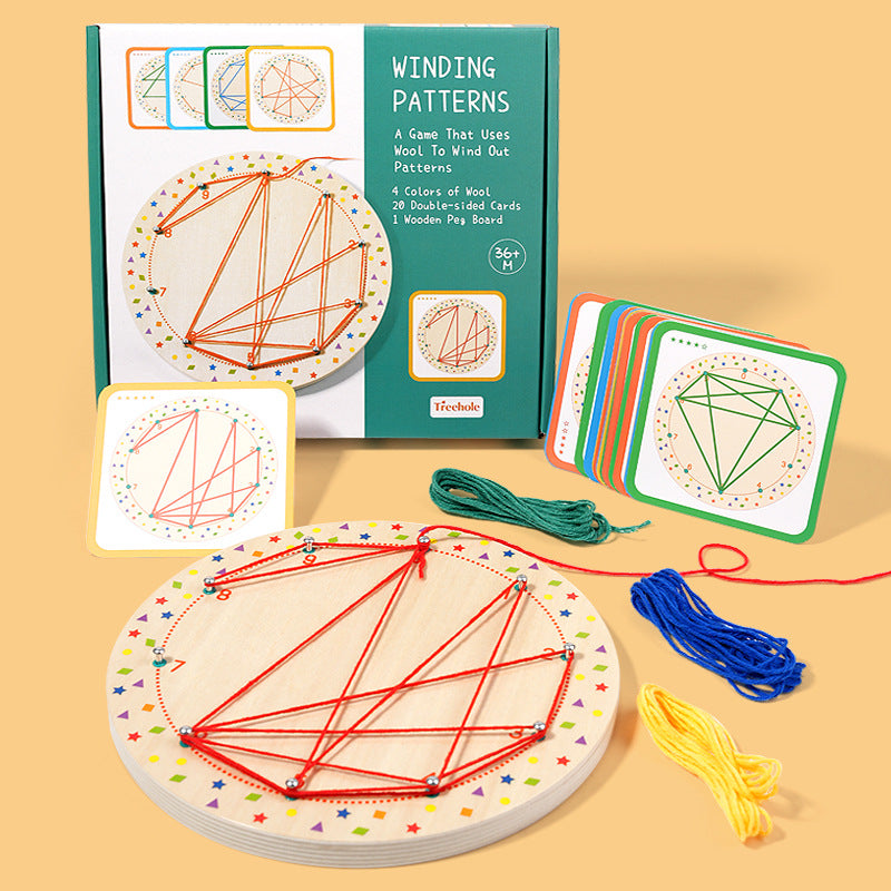 Wooden Montessori Toys Geometric Nail Plate Fine Motor Skills 2