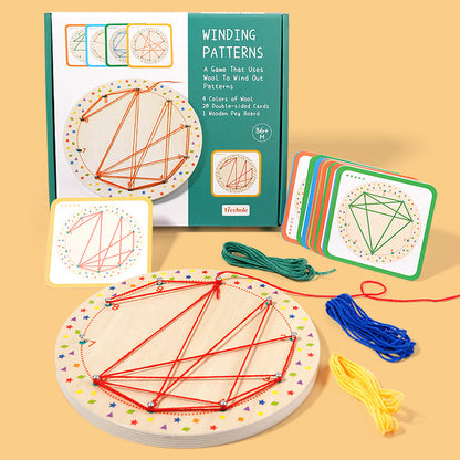 Wooden Montessori Toys Geometric Nail Plate Fine Motor Skills 2