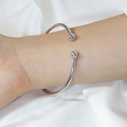 Beadable Bracelet Titanium Steel C-Shaped Open Bangle DIY Craft Supplies 2