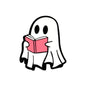 20pcs Silicone Focal Beads Halloween White Ghost Reading Book 6