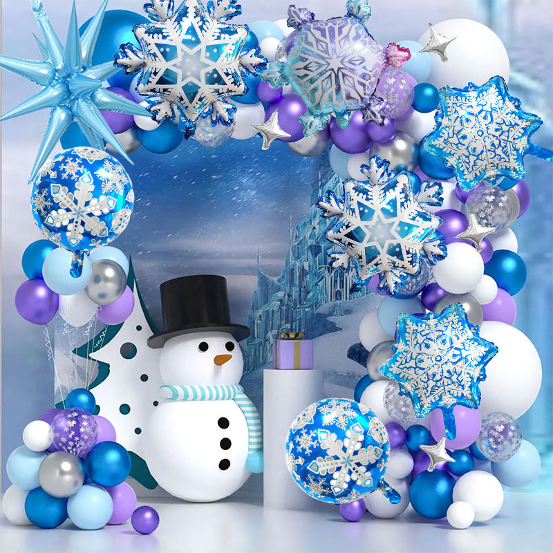 Snowflake Foil Balloon Set Frozen Festival Party Decoration 3