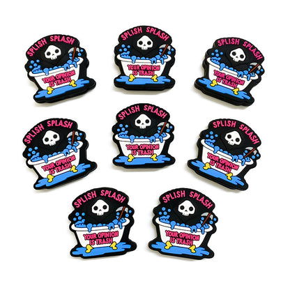 20Pcs Silicone Focal Beads Halloween Skeleton Bath Tub Design 2