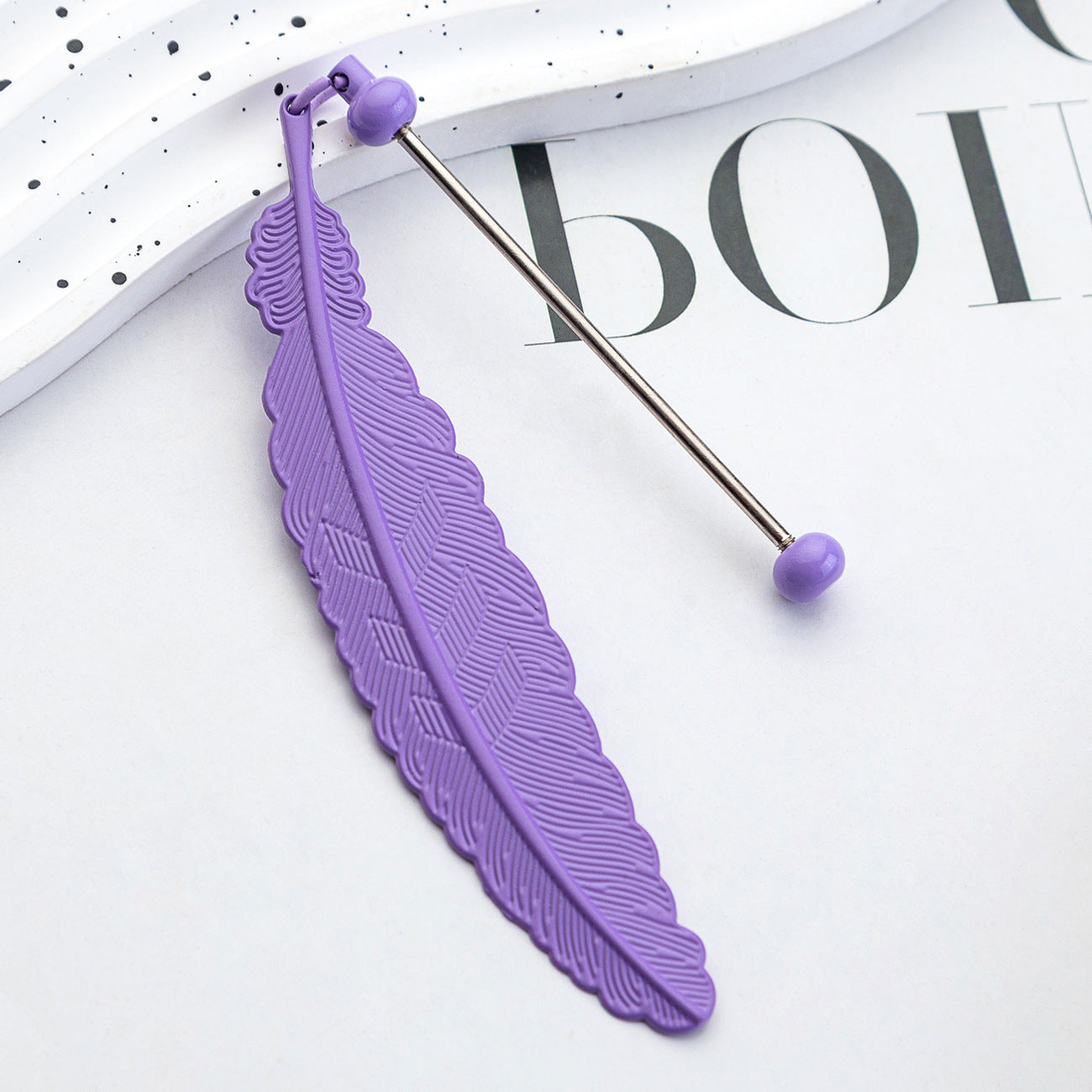 Beadable Feather Bookmarks Metal DIY Craft Supplies 19.6x2.4cm 19