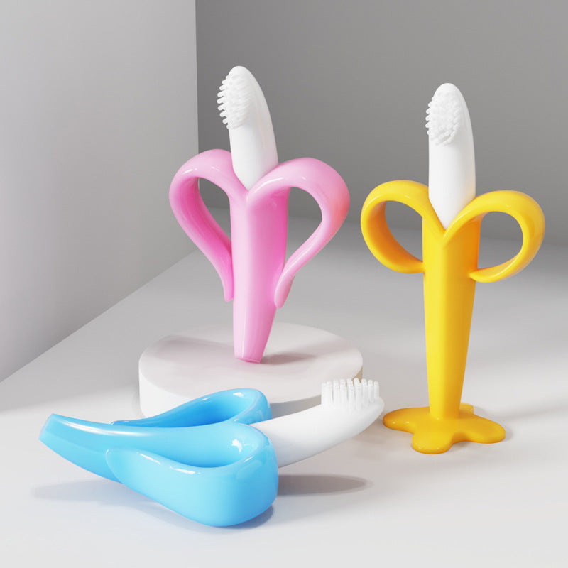 Silicone Banana Shape Teething Toy with Suction Cup for Baby 3