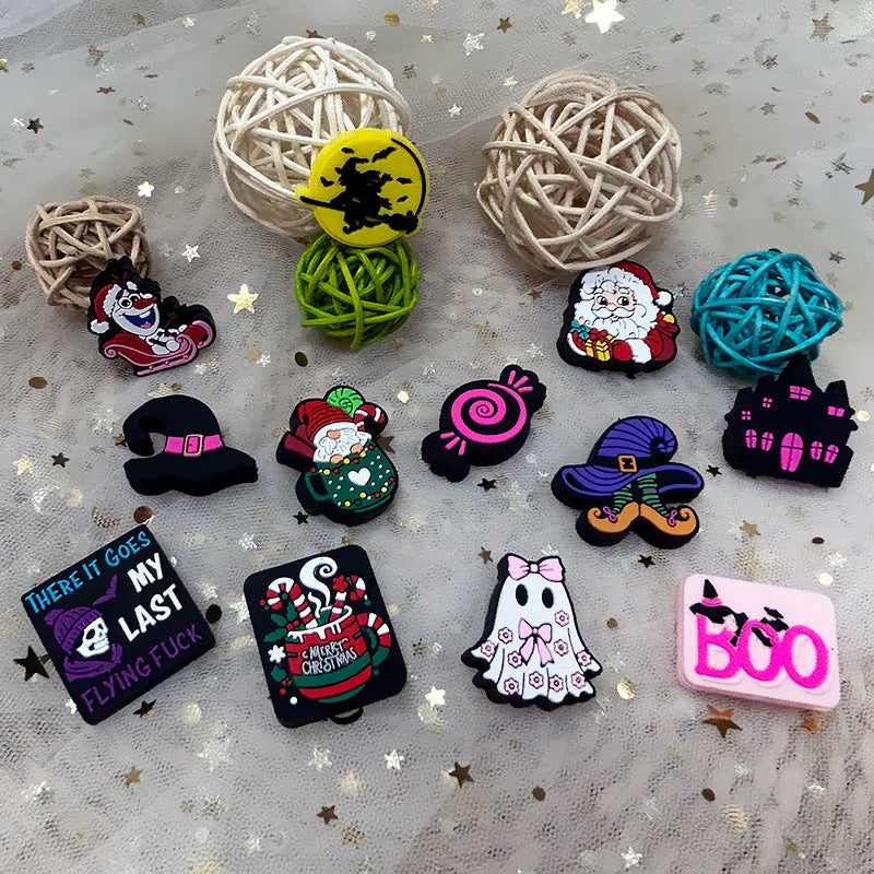20Pcs Silicone Focal Beads Halloween Christmas Mixed Designs 3