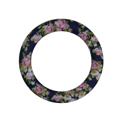 65mm Printed Silicone Beads Rings Multi Color Design 9